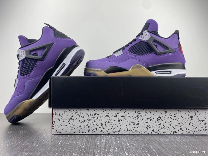 One Kick Jordan and LN4 Family) 766296 Retro 4 Purple (Friends Travis Scott 0713